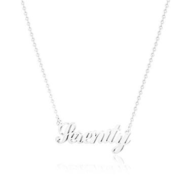 Imagem de Hidepoo Colar com nome personalizado – Colar com pingente de nome de aço inoxidável, corrente delicada com nome de letra, joias personalizadas, presentes para mulheres, Metal