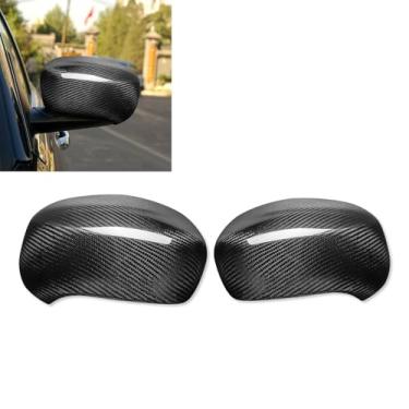 Imagem de FINMOKAL 1 par de tampas de espelho lateral de fibra de carbono real capas de espelho retrovisor de porta compatíveis com Chrysler 300C 2003-2011 (LHD)