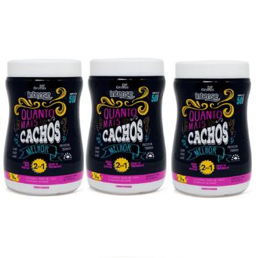 Imagem de Kit 3 Creme Para Pentear e Tratamento 2 em 1 Vegano Quanto Mais Cachos Melhor Intense Griffus