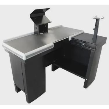 Imagem de Caixa de Supermercado Check Out Balcão 1,50 Bilateral Azul innal