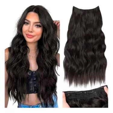 Imagem de Cabelo Ondulado Bio Humano 65cm - Fio Invisível Tic Tac - Extensão Natural e Leve para Volume Perfeito (Castanho Escuro)