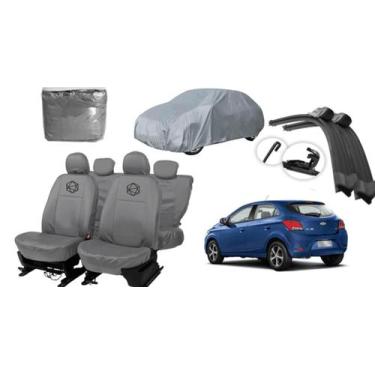 Imagem de Kit capa Ônix couro + proteção + limpador parabrisa - iron tech
