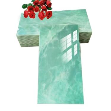 Imagem de Show Color Peel and Stick Backsplash azulejos de mármore autoadesivos coloridos para parede, salpicos traseiros para cozinha, banheiro (32, verde)