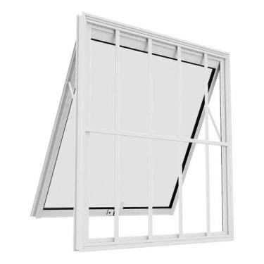 Imagem de Vitrô Maxim Ar 60x60cm Alumínio Branco Com Grade Vidro Boreal - ALUCEN