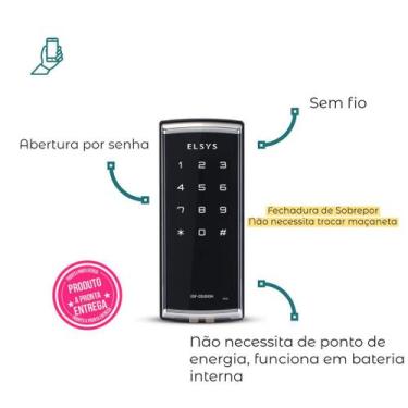 Imagem de Fechadura digital de sobrepor horizontal esf-ds1000h - ELSYS