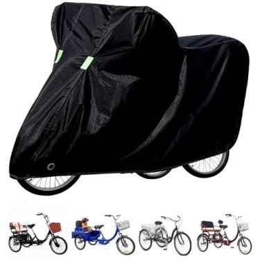 Imagem de Capa de triciclo adulto capa de bicicleta ao ar livre à prova d'água capas de bicicleta universal para todas as 3 rodas capa interna armazenamento sol UV chuva neve capas de bicicletas com 2 furos de