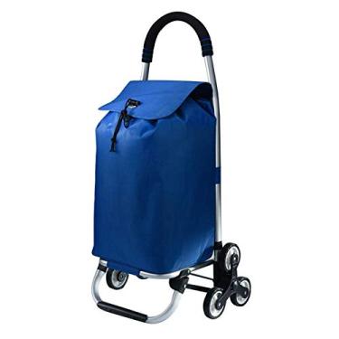 Imagem de YGCBL Carrinhos de mão portáteis multifuncionais, carrinho de compras de carrinho impermeável dobrável tecido Oxford resistente ao desgaste rolamento roda de borracha liga de alumínio subir escadas, 5