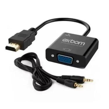 Imagem de Cabo Adaptador Conversor HDMI Para VGA Com Saída P2 Áudio - EXBOM, 1 U