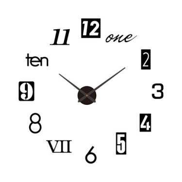 Imagem de Relógio de Parede Moderno 3D DIY - Quartzo, Acrílico e Espelho - Decor