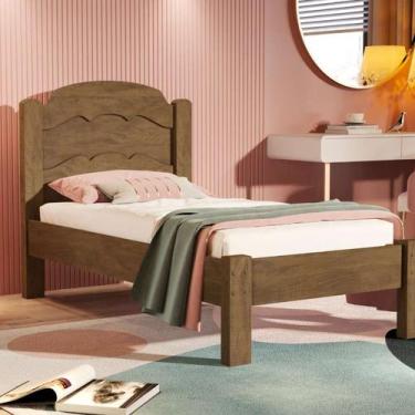 Imagem de Cama Solteiro 100% MDF Reforçada Padrão Tradicional 188x88 Juvenil - H