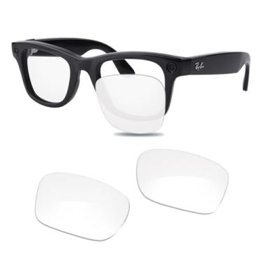 Imagem de Glintbay Óculos de sol de substituição para lentes transparentes Ray-Ban RW4006 de 50 mm para a série Meta, adaptadas às armações Wayfarer, Transparente, não polarizado, Small