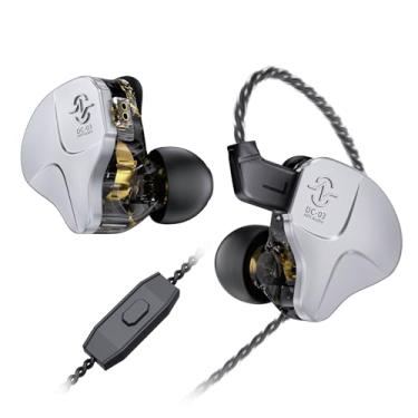 Imagem de CCZ DC03 fones de ouvido intra-auriculares, fones de ouvido IEM com fio sem microfone, fones de ouvido intra-auriculares com cancelamento de ruído com fio, fones de ouvido HiFi graves potentes 1DD