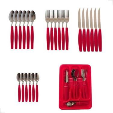 Imagem de Faqueiro Inox Jogo De Talheres Com Divisória Organizadora - Em Casa Te