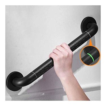 Imagem de XNXWDZ Corrimãos de segurança, corrimãos de chuveiro de parede de banheiro para deficientes, corrimãos de aço inoxidável, corrimãos de segurança para idosos e deficientes (preto 48 cm)