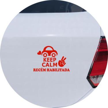Imagem de Adesivo de Carro Keep Calm Recém Habilitada - Cor Vermelho - Melhor Ad