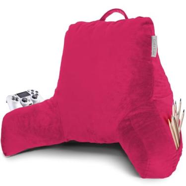 Imagem de Clara Clark Almofada de leitura com espuma viscoelástica desfiada para sentar na cama e no sofá, suporte ajustável para costas e braços para adultos e adolescentes, almofadas de encosto para leitura