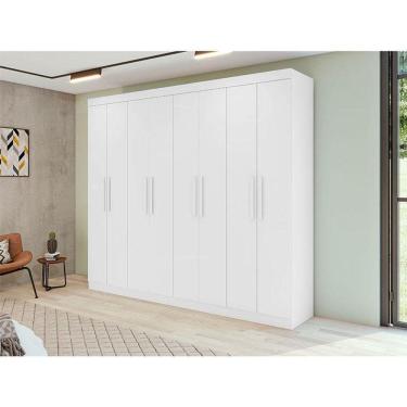 Imagem de Guarda Roupa Casal Ambiente Andara Soft 8 Portas Branco Brilho - Lopas