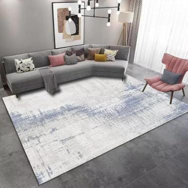 Imagem de Tapete estilo lavagem a tinta para decoração de sala de estar, mesas de centro para casa, sofá, tapetes duráveis e laváveis para quarto (200x200 cm/sem fiapos - 9)