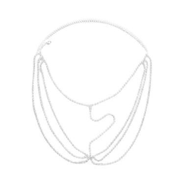 Imagem de Cocar Feminino com Strass em Camadas - Máscara de Corrente Facial Bril