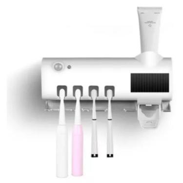 Imagem de Suporte Para Pasta E Escova De Dente Com Esterelizador Higienizador Luz Uv Dispense De Creme Dental Banheiro