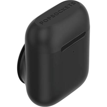 Imagem de PopSockets Capa de fone de ouvido PopGrip compatível com AirPods: alça intercambiável e suporte para AirPods para telefones e tablets - preta