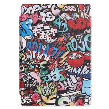 Imagem de Para Microsoft Surface Pro 7 2019 / Pro 6 2018 / Pro 5 1796 2017 / Pro 4 1724 2015 capa de tablet, luxuosa, leve, ultrafina, capa de couro com suporte tipo capa de teclado, Graffiti