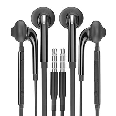 Imagem de Fone de ouvido com fio de 3,5 mm para crianças escolares com microfone (pacote com 2) Gaming Laptop Audifono Video Game Jack Fone de ouvido para computador compatível com Samsung Galaxy para Pad I PC