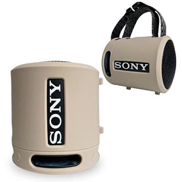 Imagem de Capa de silicone para alto-falante compacto portátil sem fio extra baixo Sony SRS-XB13, capa protetora para Sony SRS-XB13, acessórios de alto-falante (taupe)