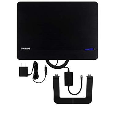 Imagem de Philips Elite Channel Finder Indoor TV Antenna, Long Range Antenna, Signal Booster Amplifier, Digital, HDTV, Smart TV Compatible, 4K 1080P VHF UHF, 10 ft. Coax Included, Home Décor, Black, SDV3238N/27