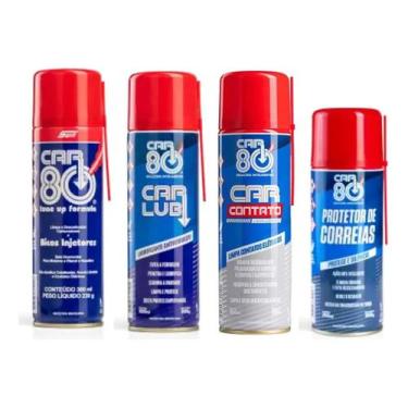 Imagem de Kit Car80 Descarbonizante Desengripante Limpa Contato Limpa Correia