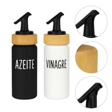 Imagem de Galheteiro Porta Tempero 5 Peças Com Suporte De Bambu Doha - Haüskraft