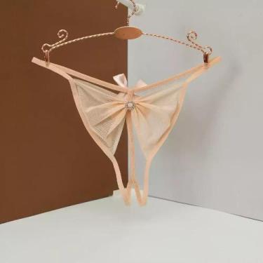 Imagem de Calcinha de Renda Transparente com Abertura ElaShopp, Bege