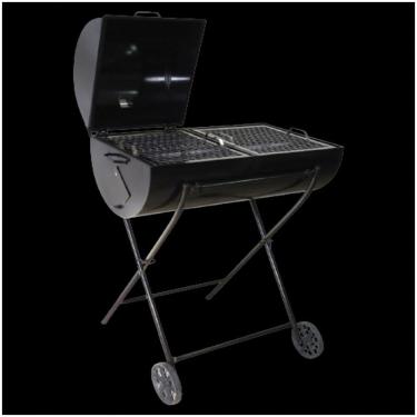 Imagem de Churrasqueira Tambor 100 Litros Mista Com Carrinho E Grelha