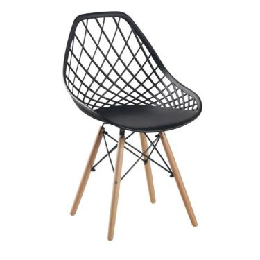 Imagem de Cadeira Cloe Base Madeira - Preta