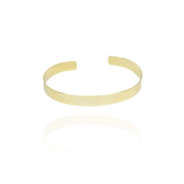 Imagem de Bracelete Liso Largo Folheado Em Ouro 18k