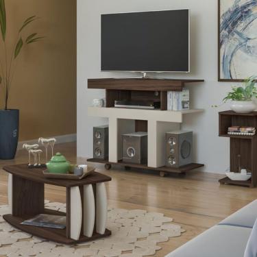 Imagem de Rack Tv 42 Guaíba Amêndoa | Off White