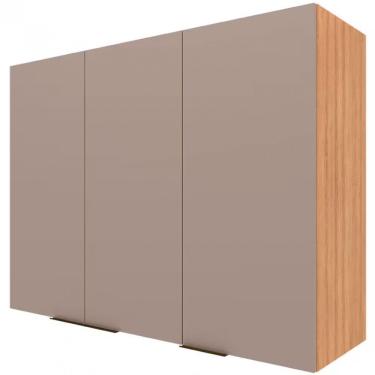 Imagem de Armário Aéreo Bartira Cristal Mdp 15mm Com 3 Portas E 3 Prat Lâmina Mel-nude