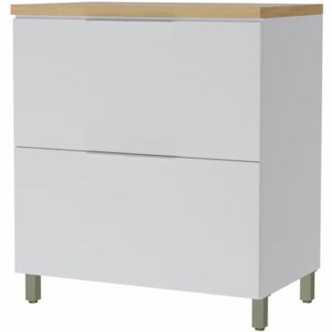 Imagem de Balcão Nesher Marquesa Em Mdf 15mm 1 Porta, 1 Gaveta, 1 Pra Branco Com Naturale