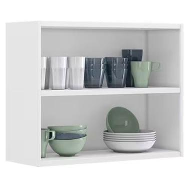 Imagem de Armário Aéreo Duplo Itatiaia Florença Com 2 Portas E 2 Prate Branco Com Grafite