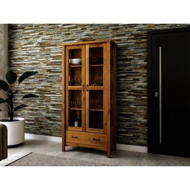 Imagem de Cristaleira 2 Portas 4 Prateleiras 1 Gaveta Bella Carvalho