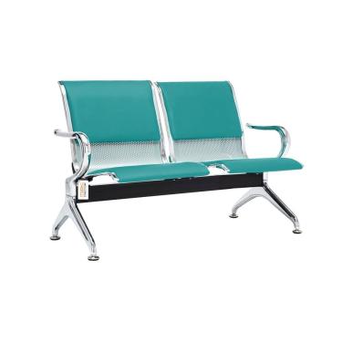 Imagem de Cadeira Longarina Com Est Cromada 2 Lugares Colors Aqua