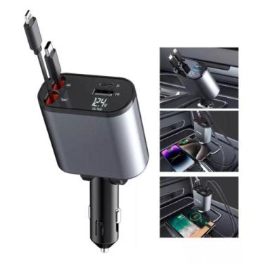Imagem de Carregador Veicular 120W Turbo - Cabo Tipo e Lightinin - Usb - A'Gold,