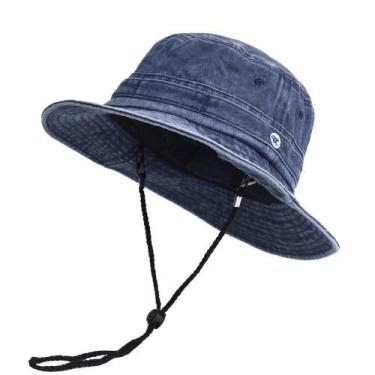 Imagem de Chapéu Balde Unissex de Algodão Lavado - Ideal para Primavera/Verão - 