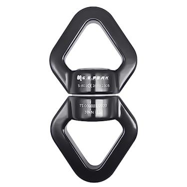 Imagem de S.E.PEAK Giratório De 30 Kn, Gancho Seguro Com Certificação Ce, Dispositivo Rotativo 360°, Acessório Silencioso Para Balanço Em Árvore, Dança Aérea, Giratório, Escalada, Rede, Mosquetão