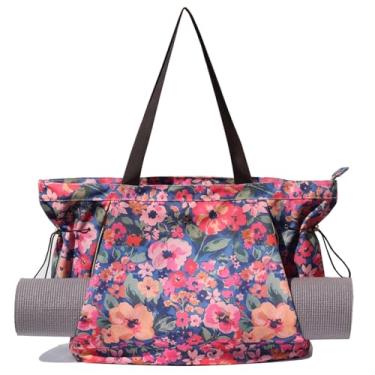 Imagem de ESVAN Bolsa De Ioga Feminina, Ombro Com Cordão, Para Escritório, Treino, Viagem, Pilates, Academia E Praia (Azul)