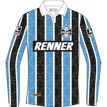 Imagem de Camiseta Grêmio Retrô 1995 Renner Masculina M/L, Preto/Azul, GG
