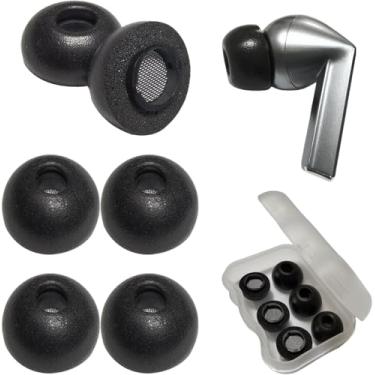 Imagem de Luckvan Pontas De Espuma Viscoelástica Para Fones Ouvido Substituição Samsung Galaxy Buds3 Pro, Encaixe Em Estojo Preto, Tamanho Médio, Pares