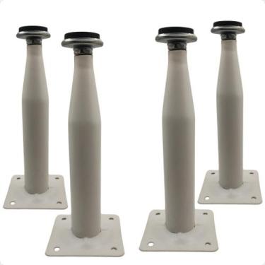 Imagem de Pé Cônico 15cm Kit 4 Un Regulável De Metal Reforçado Móveis - Metalnox