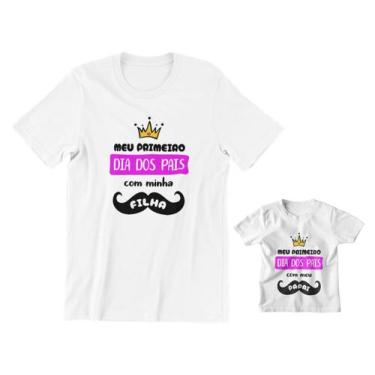 Imagem de Kit Camiseta e Body Meu Primeiro Dia dos Pais com Minha Filha Papai Br