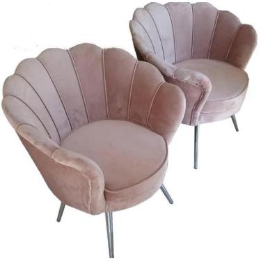 Imagem de Poltrona Pétala - Pés Cromado - Casa Designer , 14-Rosa bebê